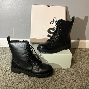 Black Moto combat boot